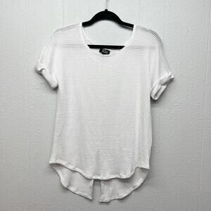 A.n.a. Knit Split Top Womens Small Beachy Coastal Nautical Workwear Career Chic